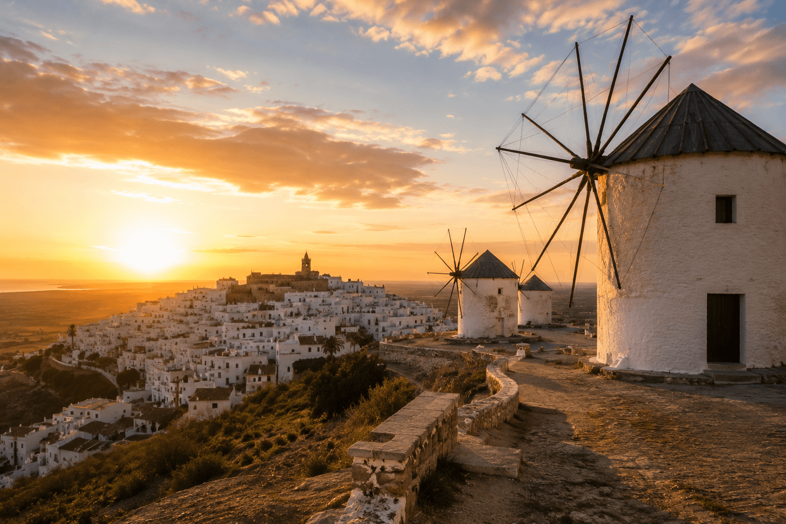 Los Molinos de Viento de Vejer: la mejor vista al atardecer